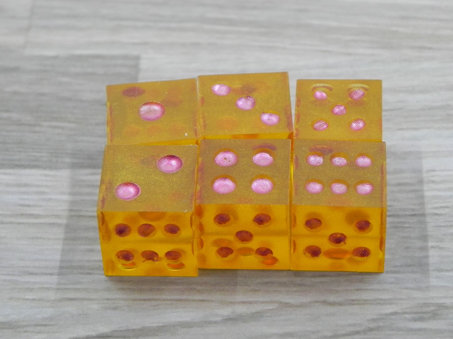 6D6 Dice Set: Yellow Translucent