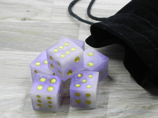 6D6 Dice Set: Purple Marble