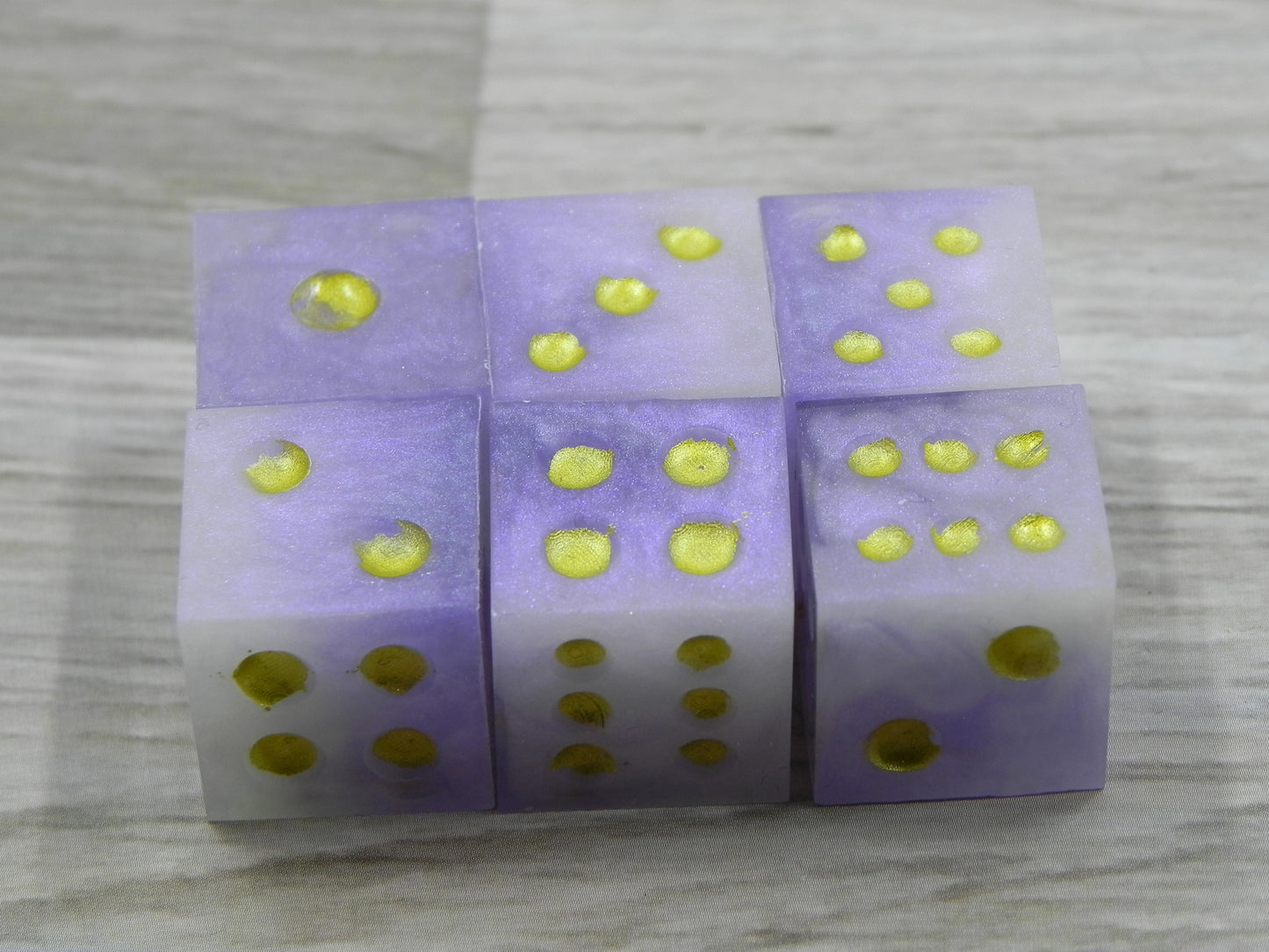 6D6 Dice Set: Purple Marble