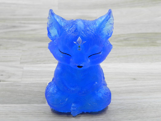 Meditating Fox--Blue/pearl