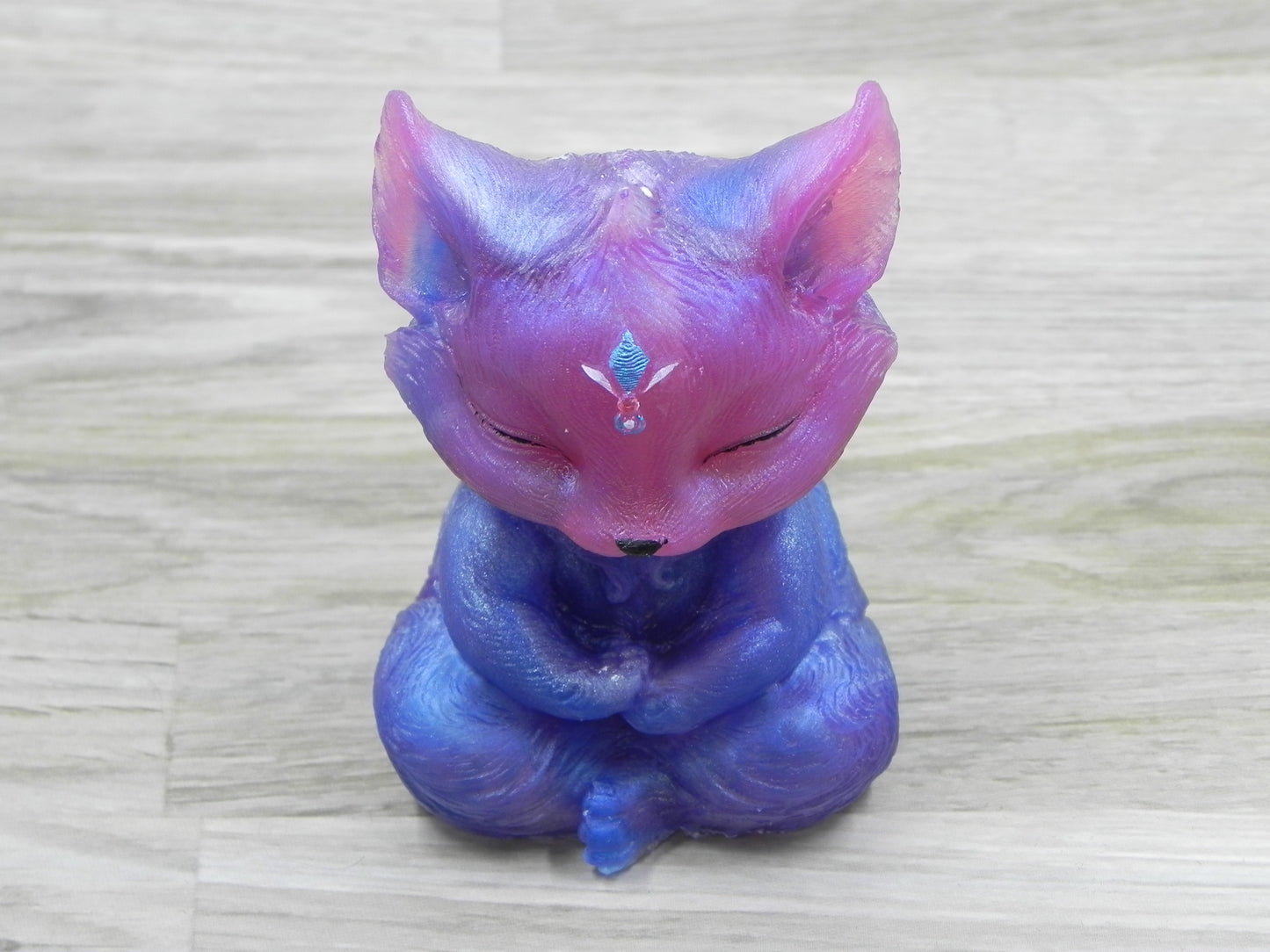 Meditating Fox--Pink/Blue