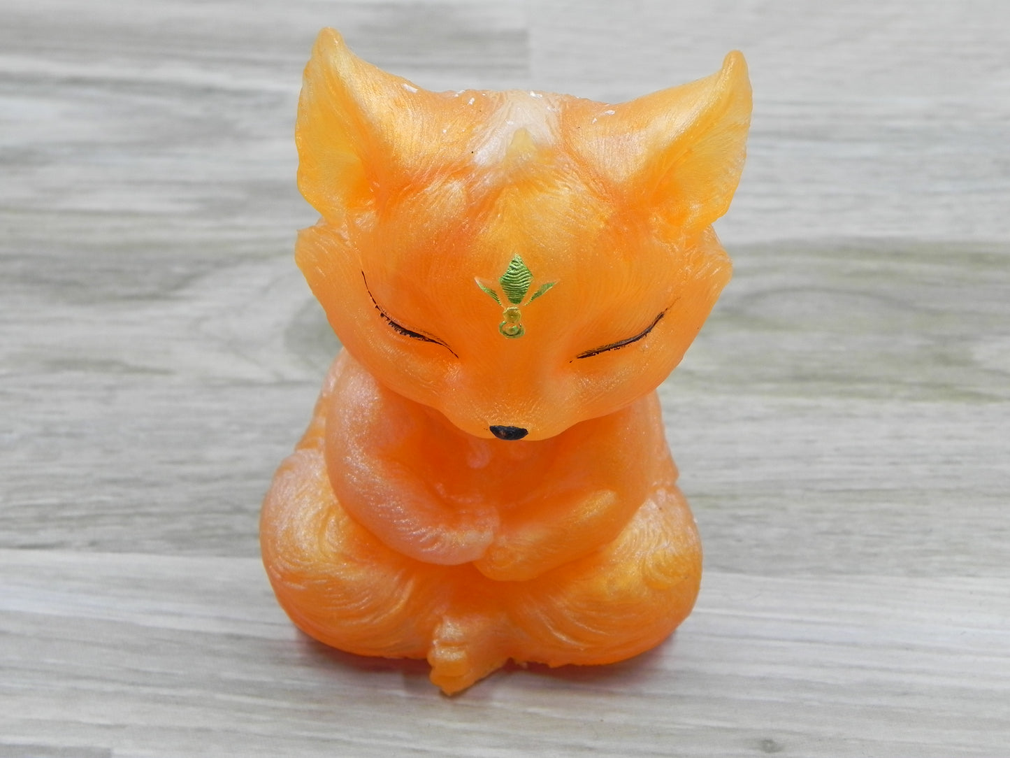 Meditating Fox--Orange/pearl