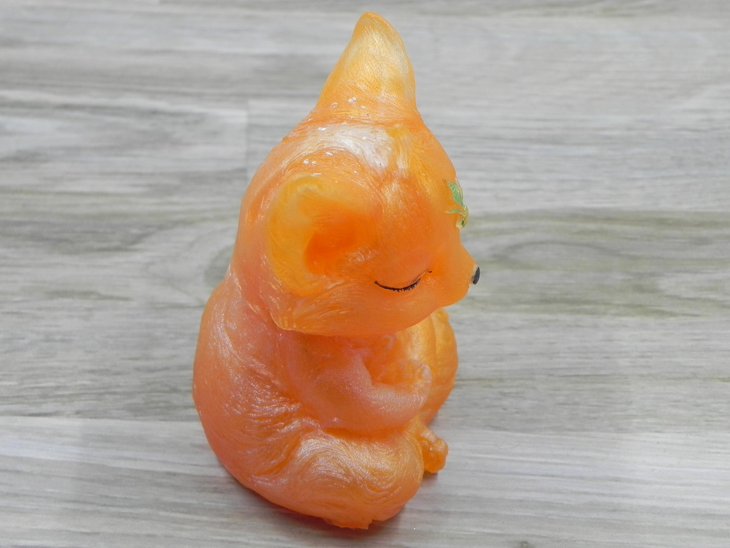 Meditating Fox--Orange/pearl