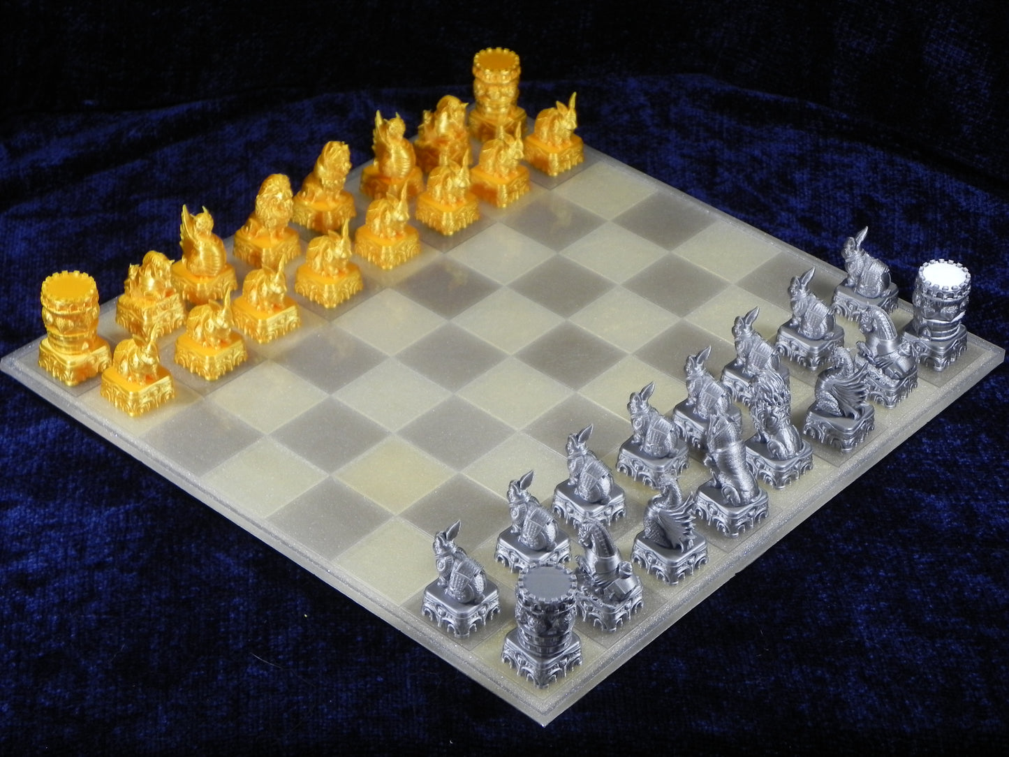 Gold and Silver Resin Chess Board