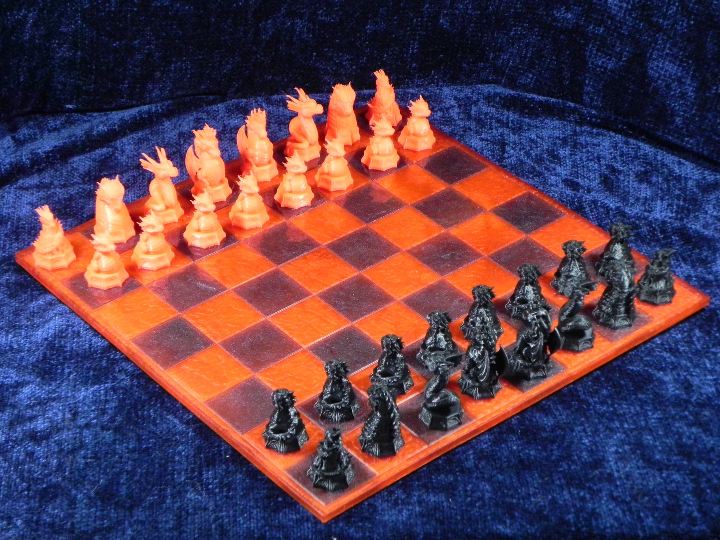 Red and Black Resin Chess Board