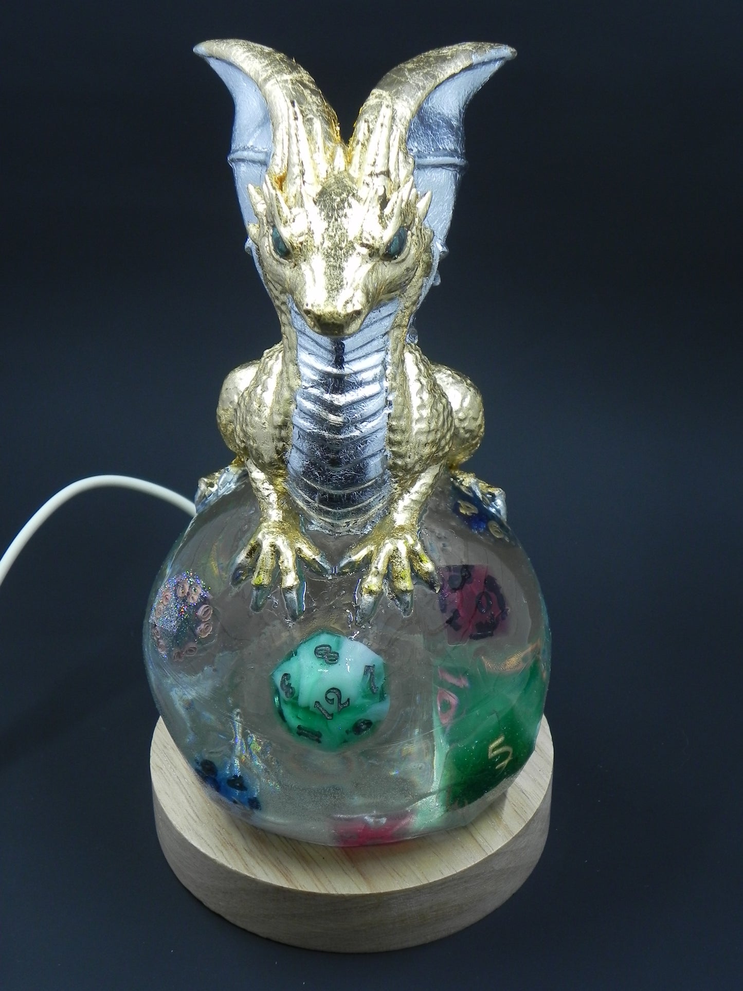 Dragon Dream Orb Lamp--Golden Dice