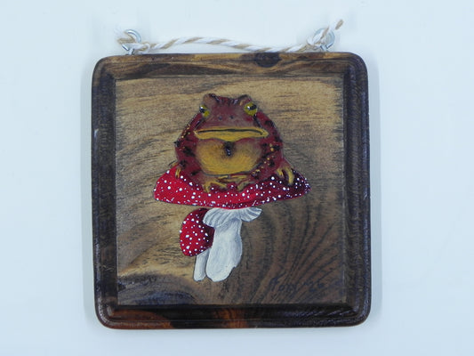 "Toad Stool" mini wood plaque