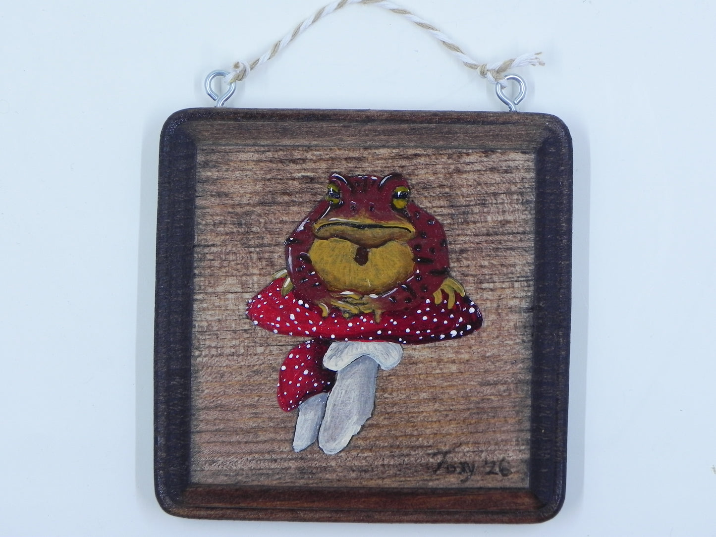"Toad Stool" mini wood plaque