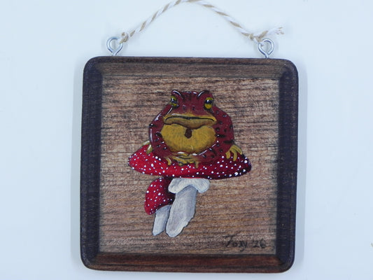 "Toad Stool" mini wood plaque