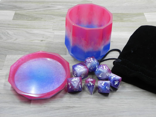 Dice Set: Pink and Blue Fox Northstar