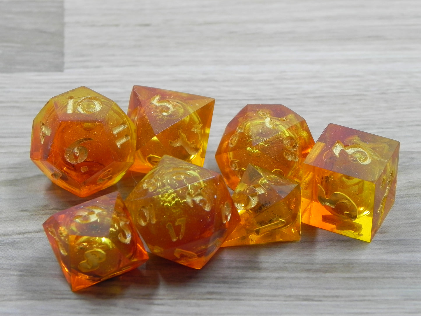 Liquid Core Dice Set: Fire and Ash Fox Northstar