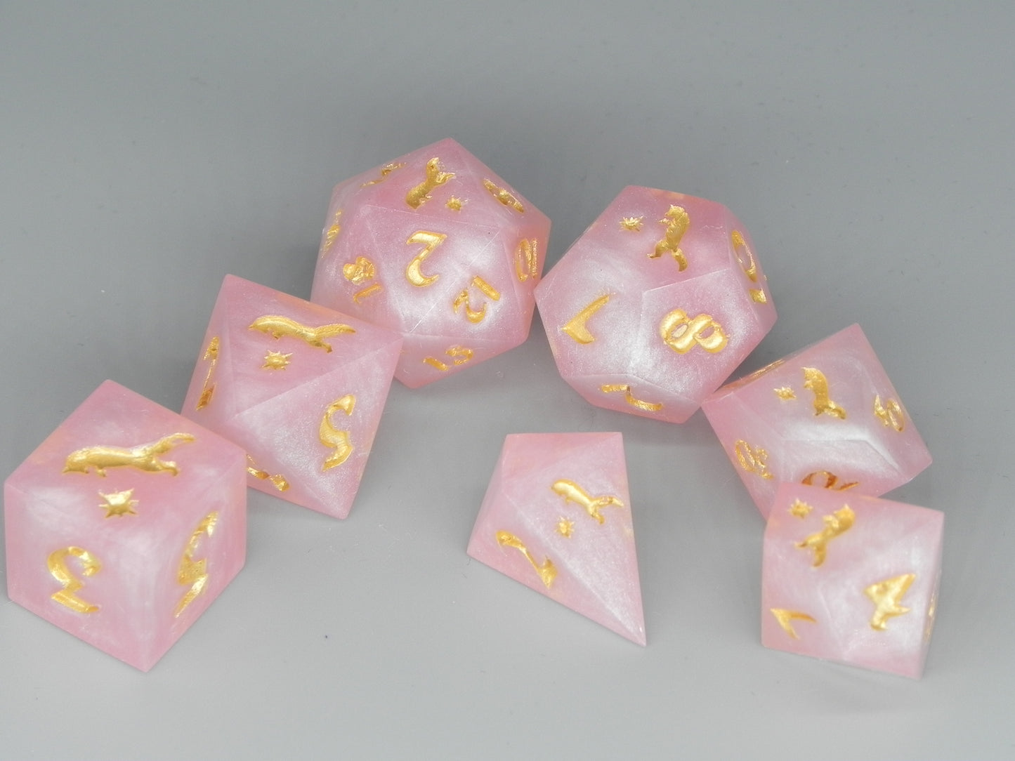Dice Set: Rose Quartz Fox Northstar