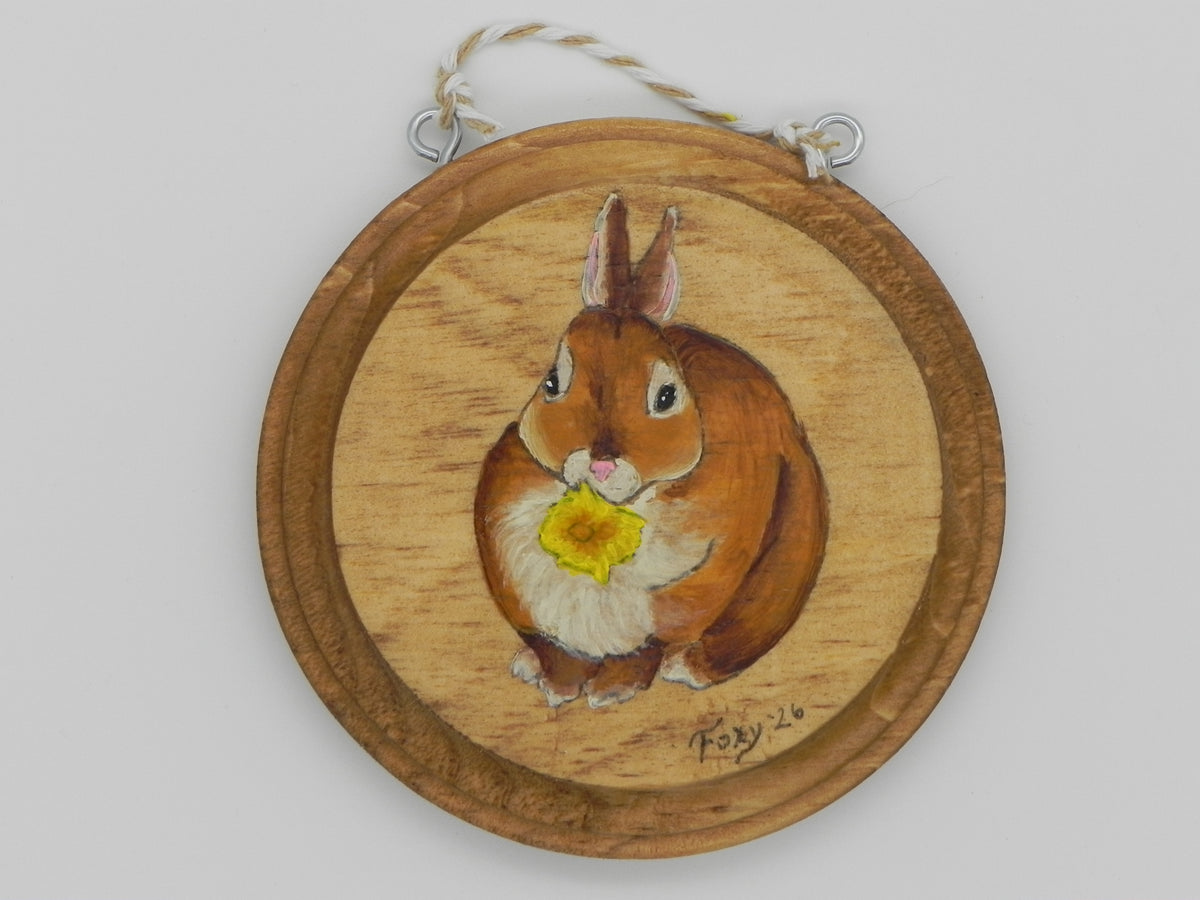 "Dandy-Bunny" mini wood plaque