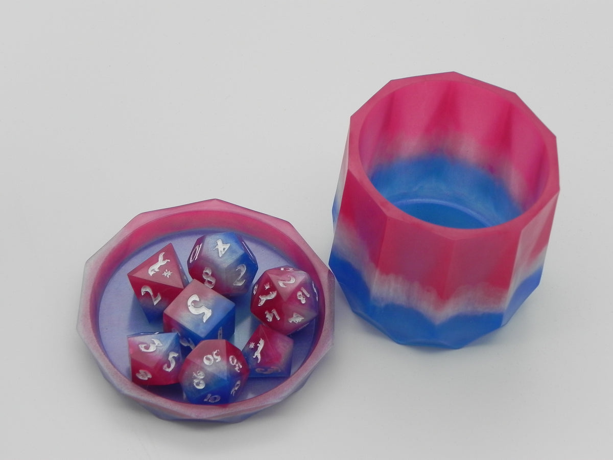 Dice Set: Pink and Blue Fox Northstar