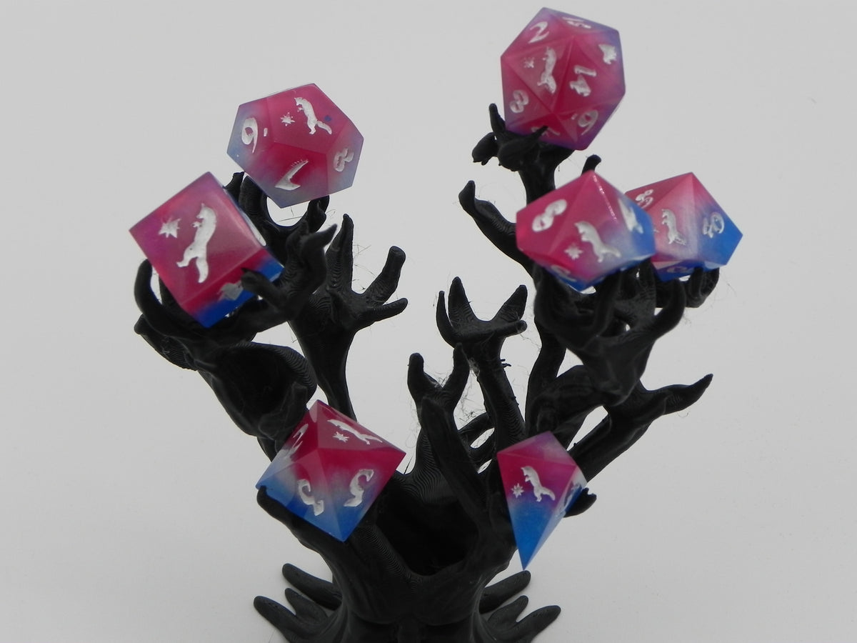 Dice Set: Pink and Blue Fox Northstar