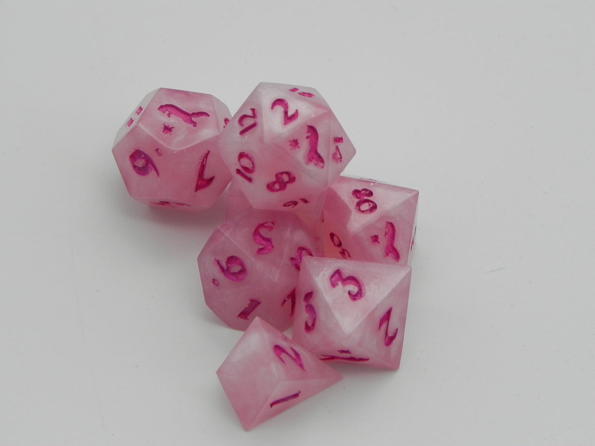 Dice Set: Rose Quartz Fox Northstar