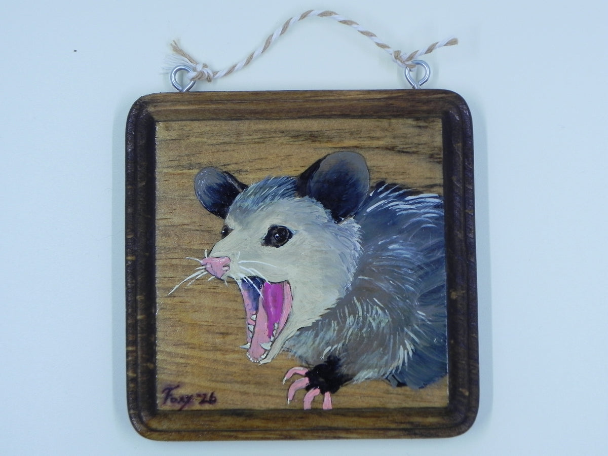 "Opossum" mini wood plaque