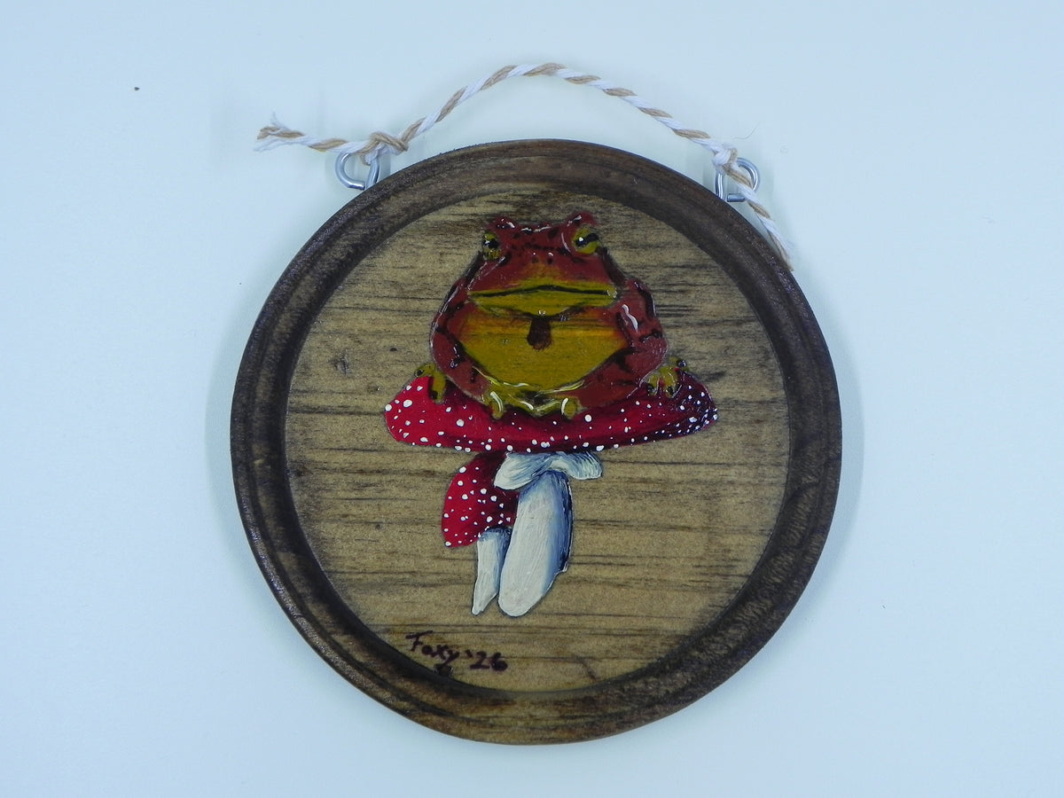 "Toad Stool" mini wood plaque