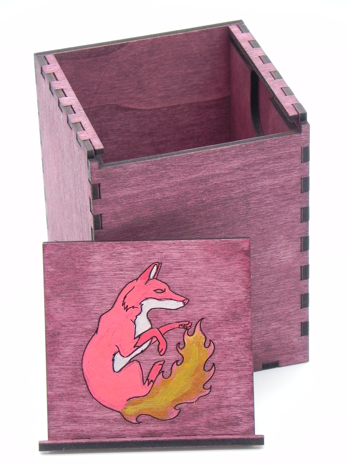 "Flame Fox" deck/dice box