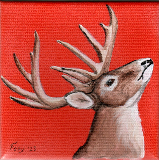 "Buck" mini acrylic painting