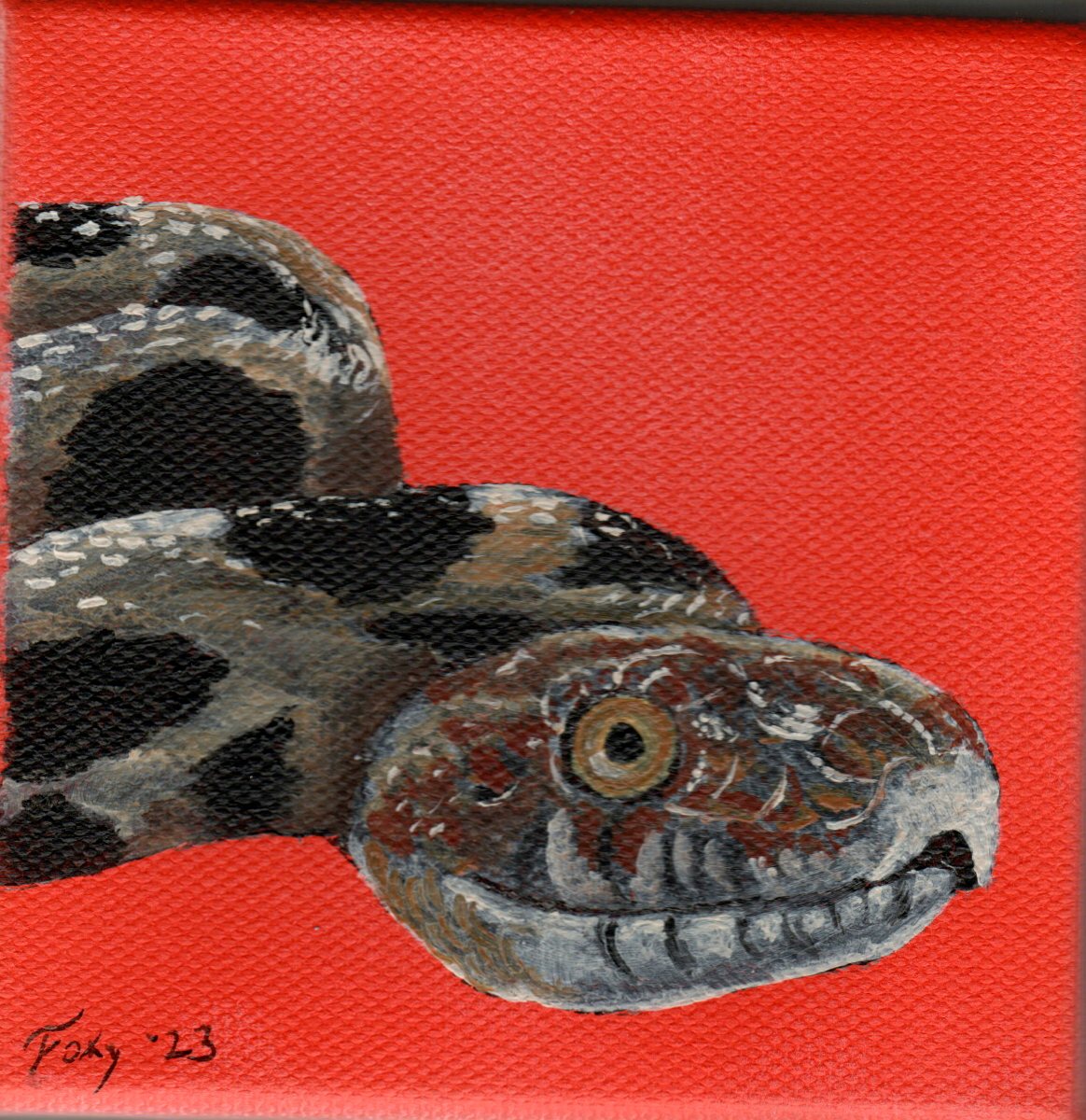 "Fox Snake" mini acrylic painting