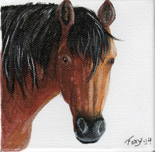 "Bay horse" mini acrylic painting