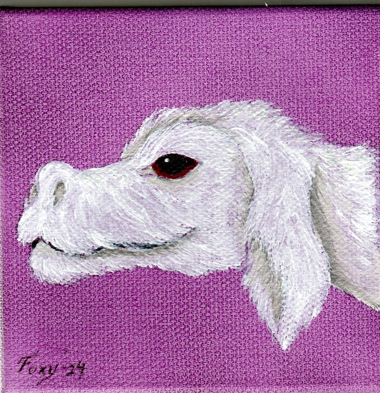 "White dragon" mini acrylic painting