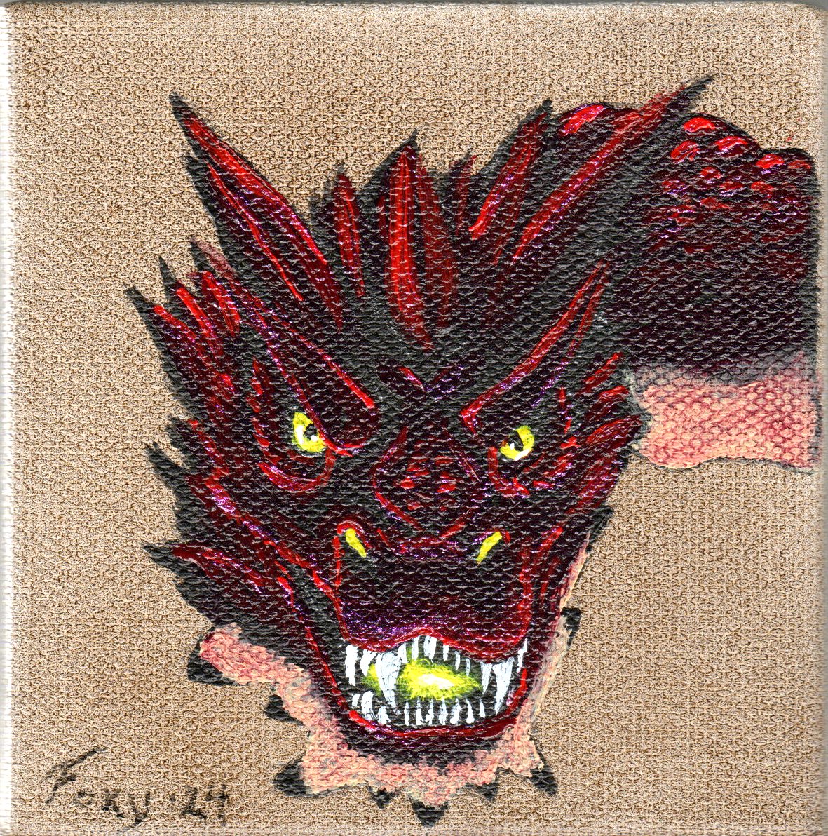 "Smaug" mini acrylic painting