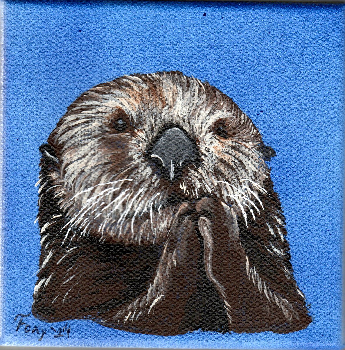 "Otter" mini acrylic painting