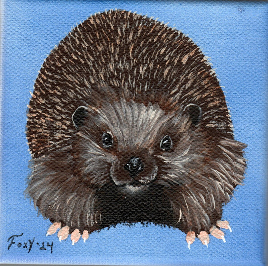 "Hedgehog" mini acrylic painting