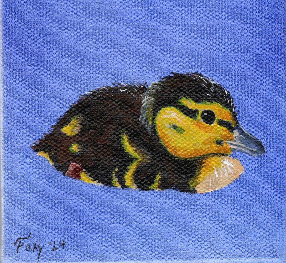 "Duckling" mini acrylic painting