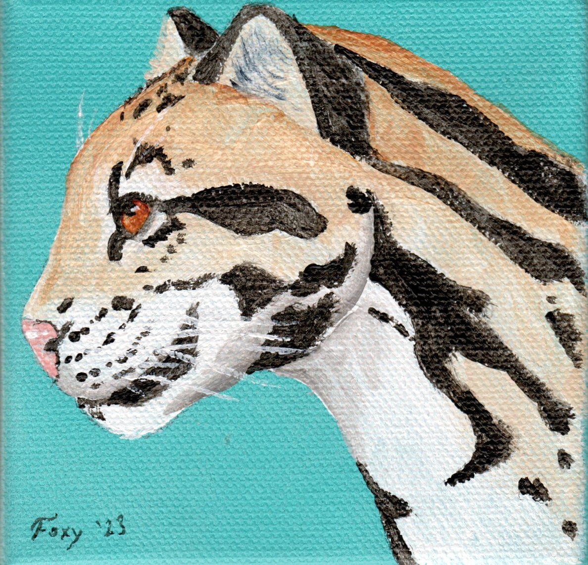 "Clouded Leopard" mini acrylic painting