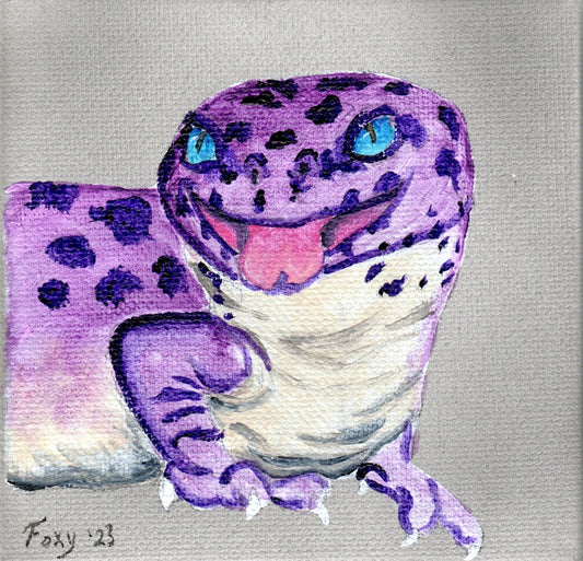 "Gecko" mini acrylic painting