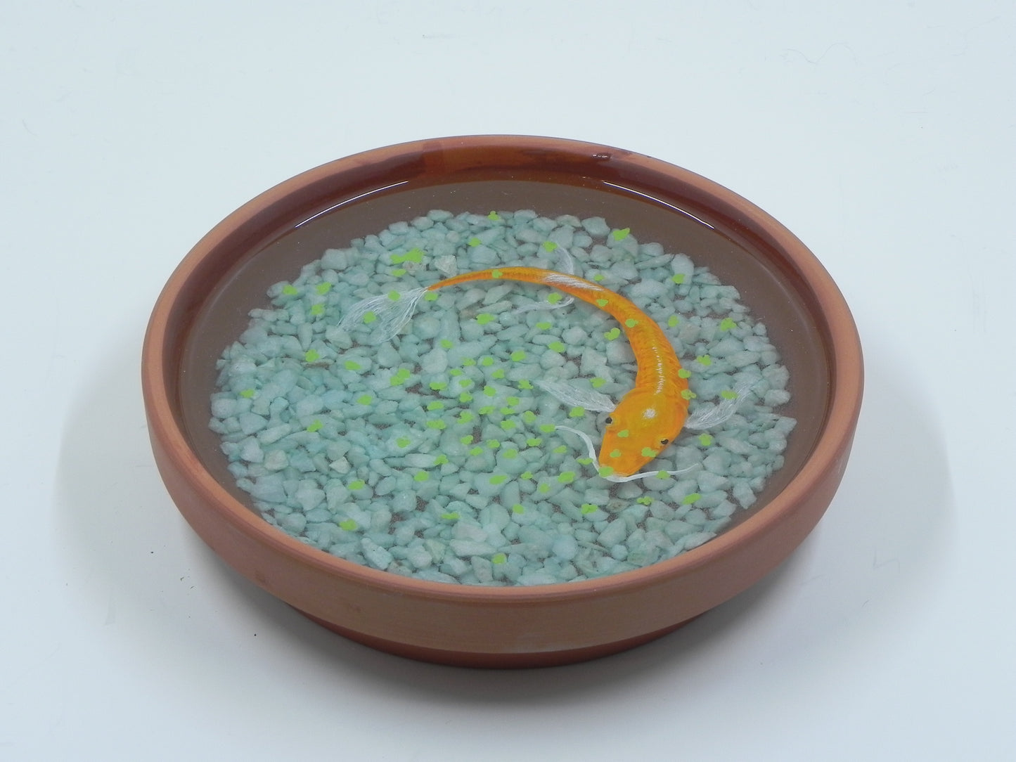 "Orange Koi fish" 3D resin plate