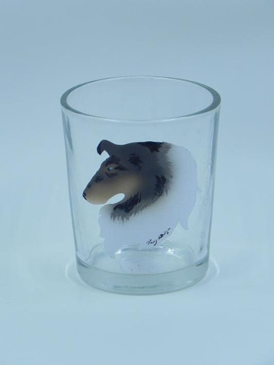 Blue Merle Collie Candle holder