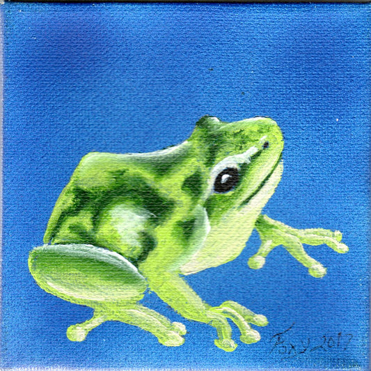 "Frog" mini acrylic painting