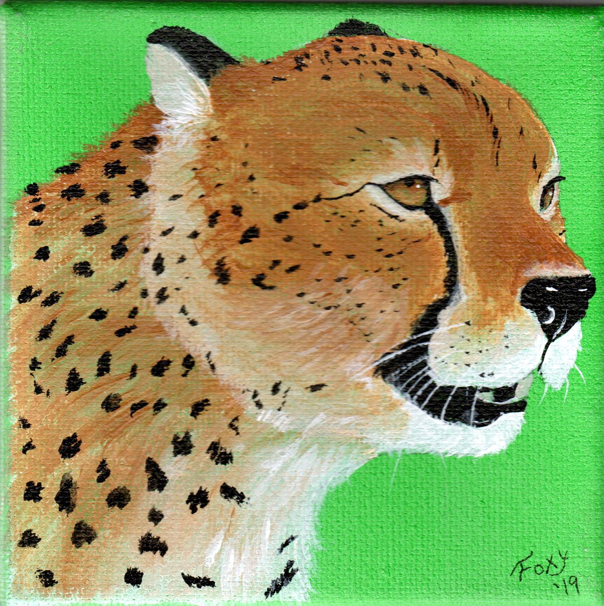 "Cheetah" mini acrylic painting