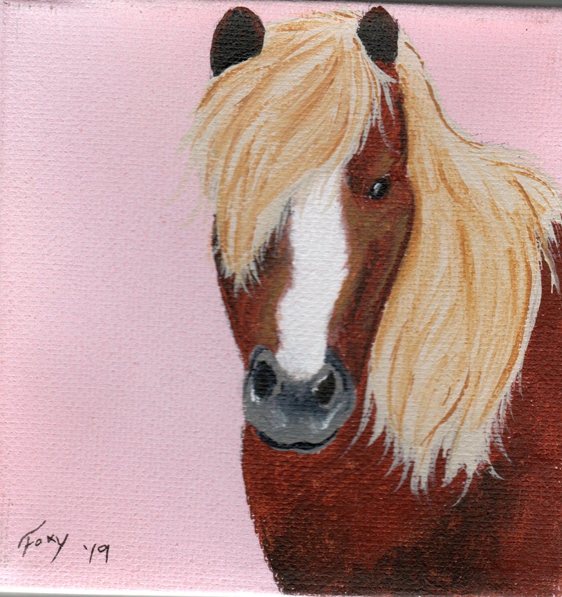 "Pony" mini acrylic painting
