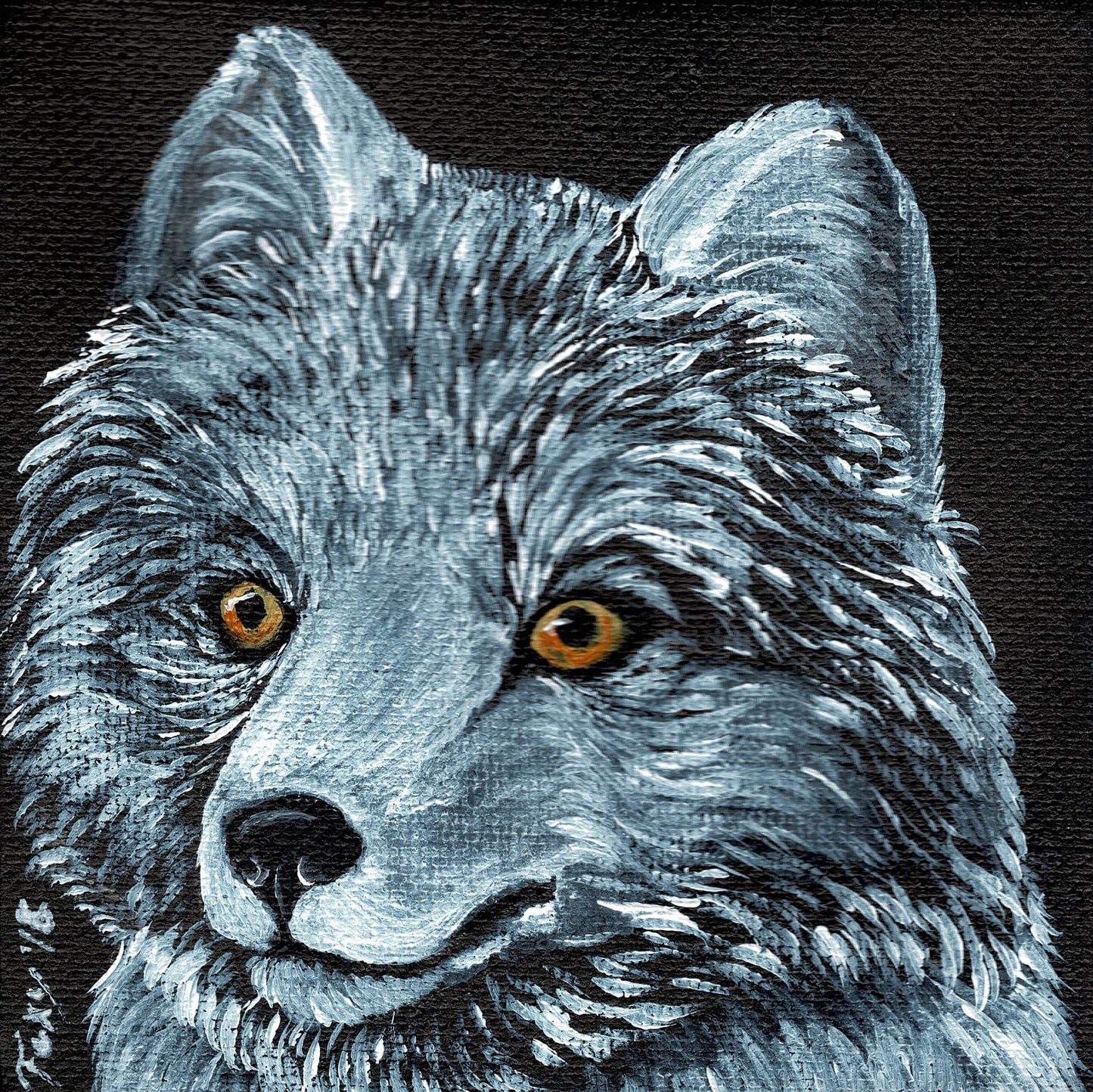"Arctic Fox" mini acrylic painting