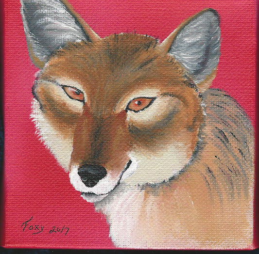 "Coyote" mini acrylic painting