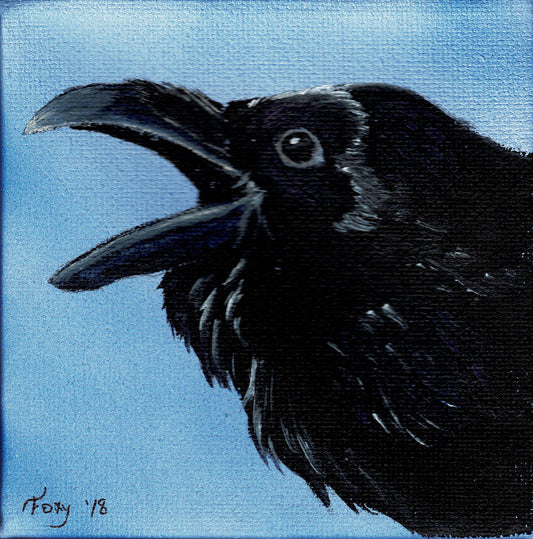 "Raven" mini acrylic painting