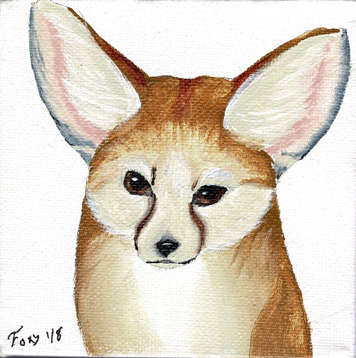 "Fennec Fox" mini acrylic painting