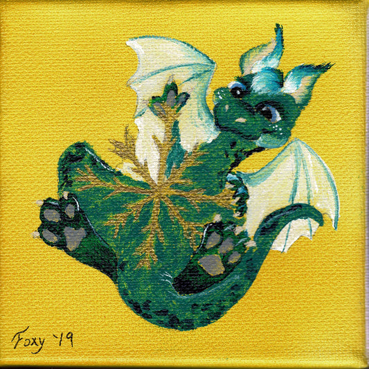 "Baby Air Dragon" mini acrylic painting