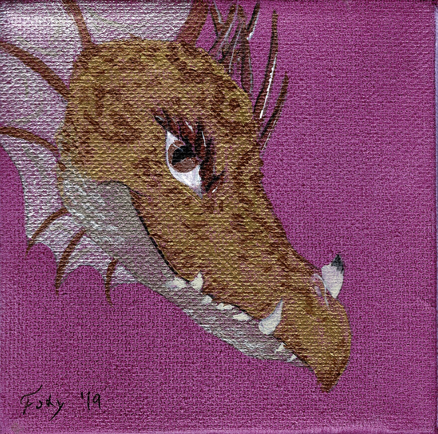 "Gold dragon" mini acrylic painting