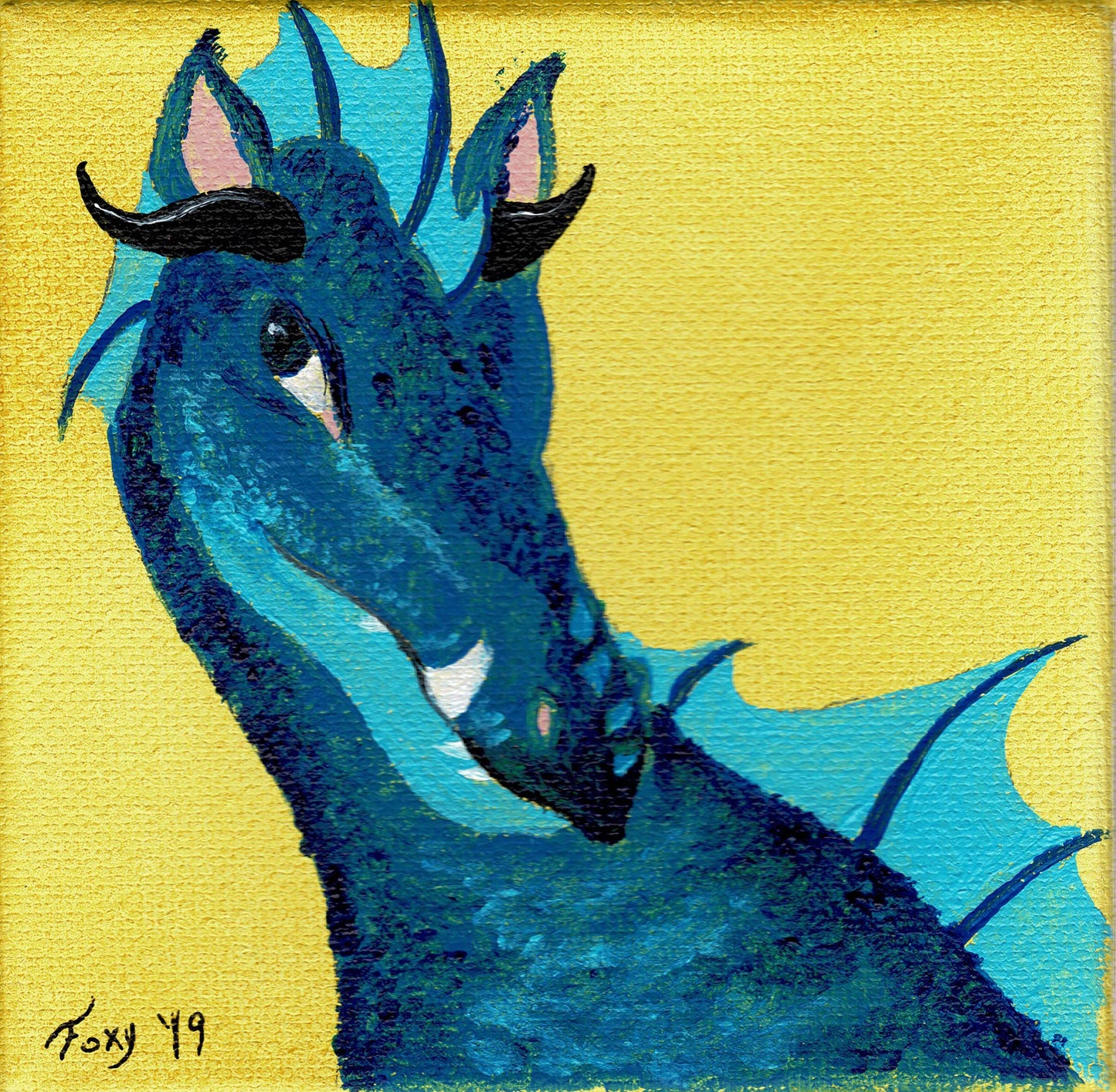 "Blue dragon" mini acrylic painting