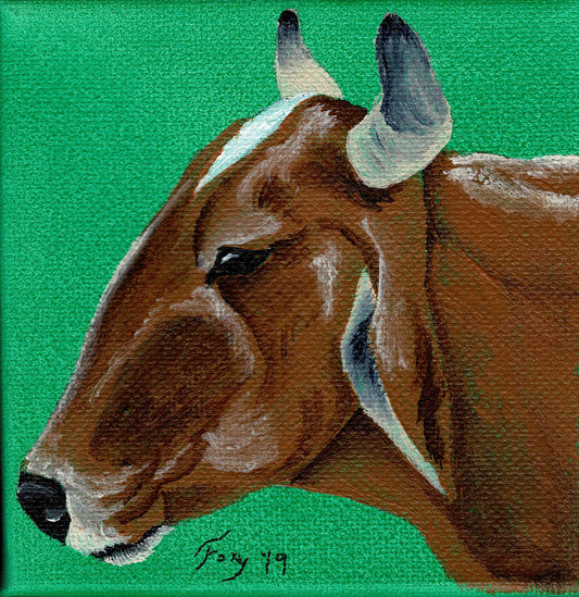 "Indian Cow" mini acrylic painting
