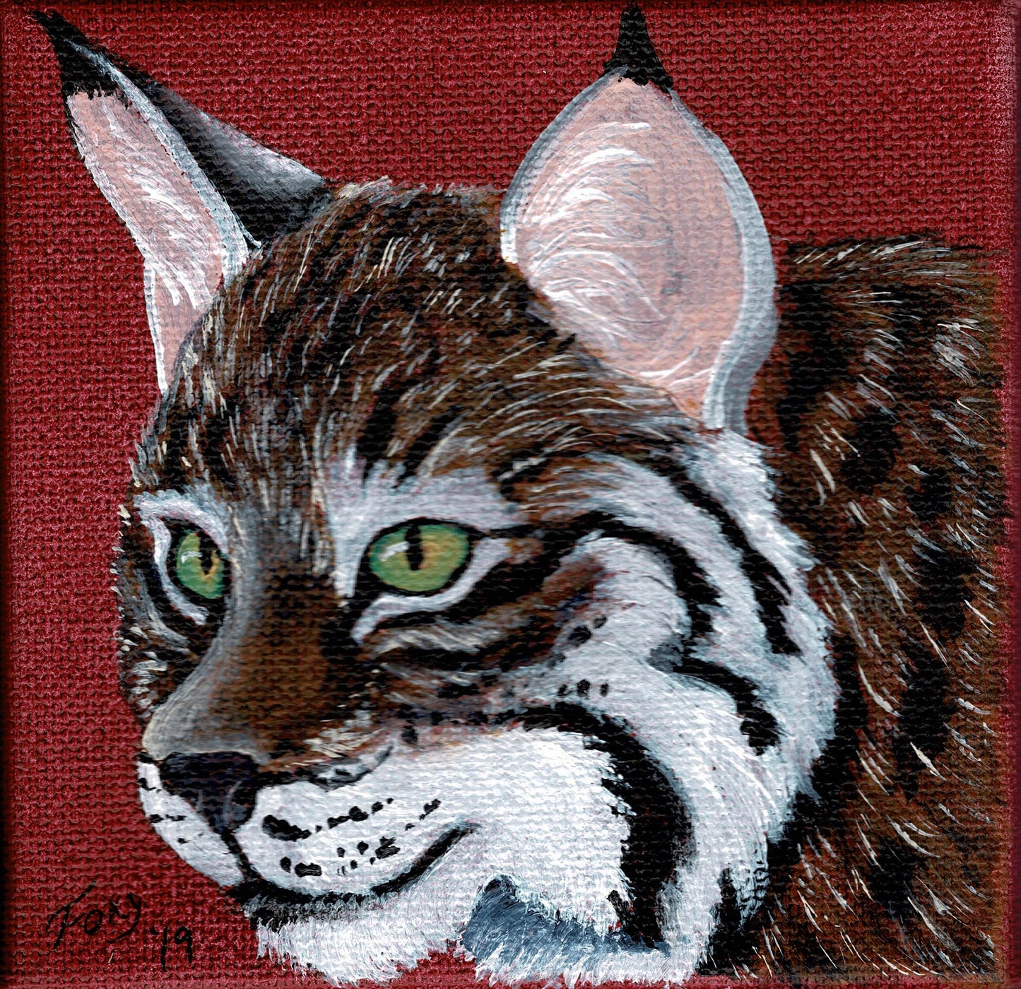 "Lynx" mini acrylic painting