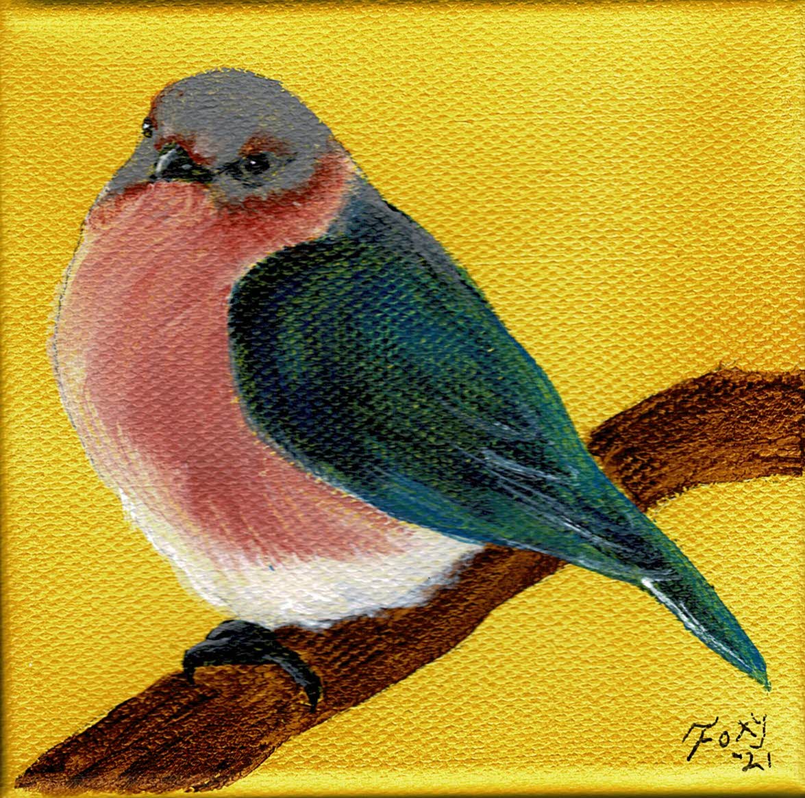 "Eastern Bluebird" mini acrylic painting
