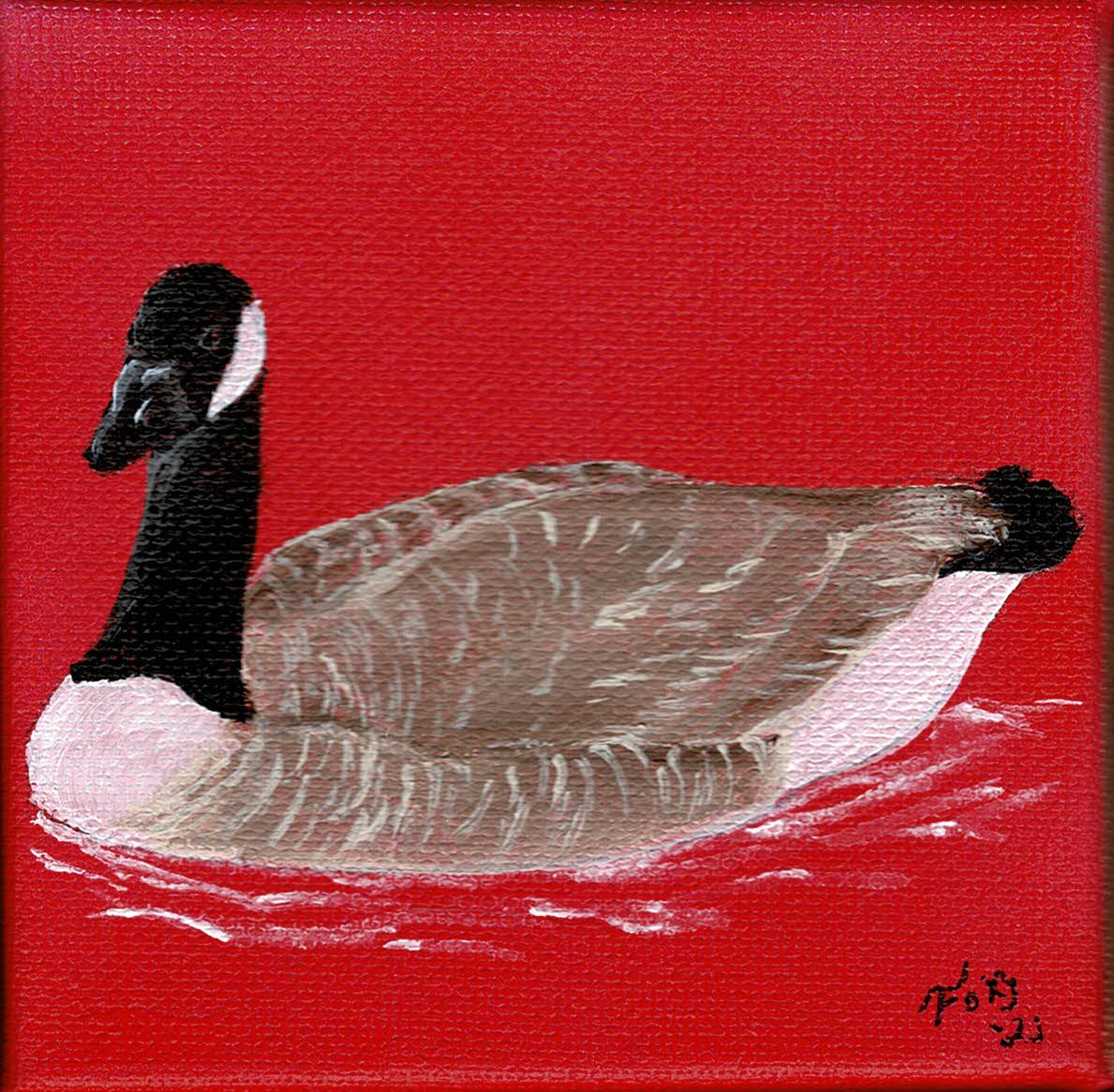 "Canada Goose" mini acrylic painting