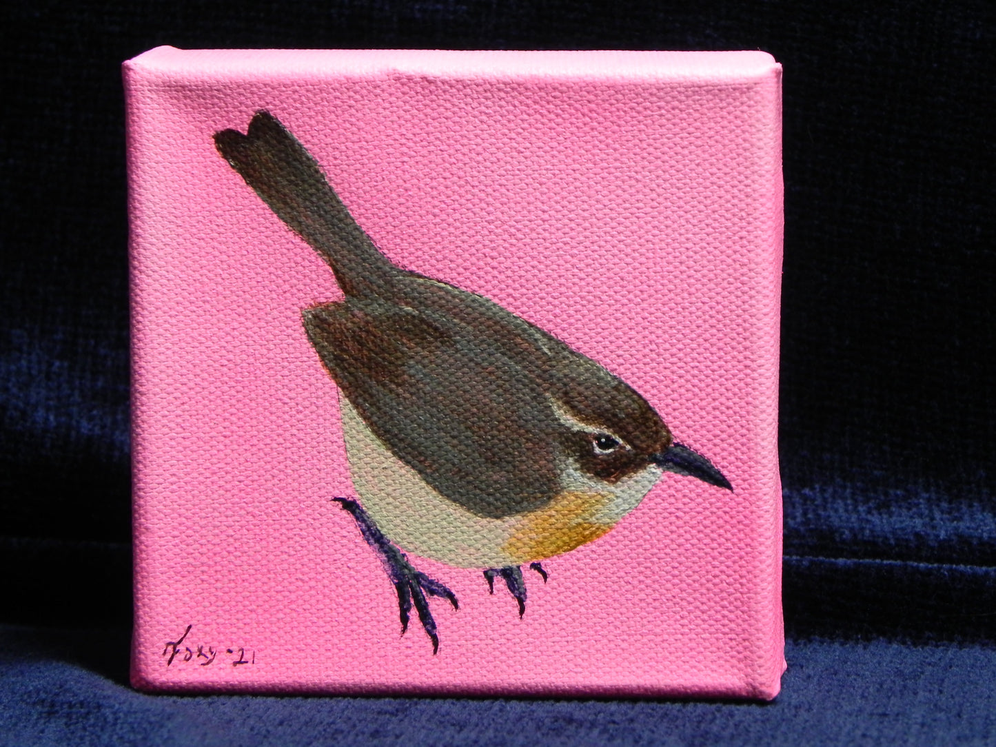 "Wren" mini acrylic painting